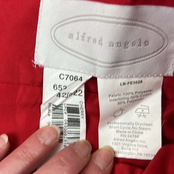 NWT Alfred Angelo Red Strapless Dress - Picture 6 of 10